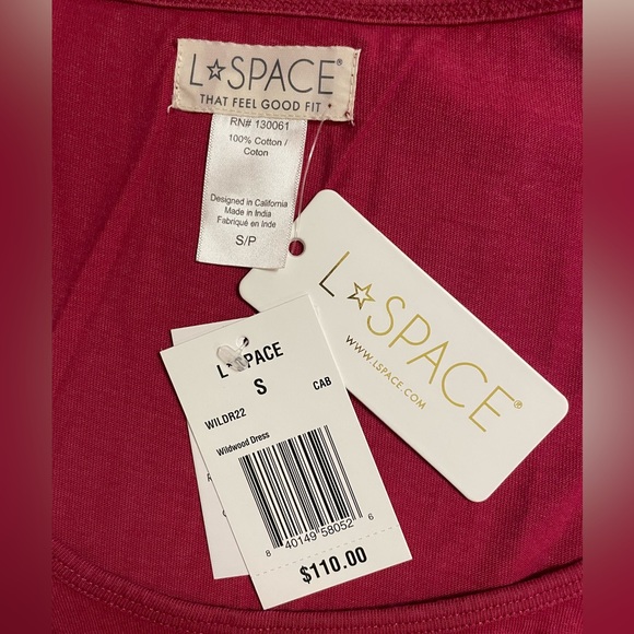 NWT L Space Wildwood Mini Dress Ruching at sides Color Cab Red Size S/P - Picture 8 of 14